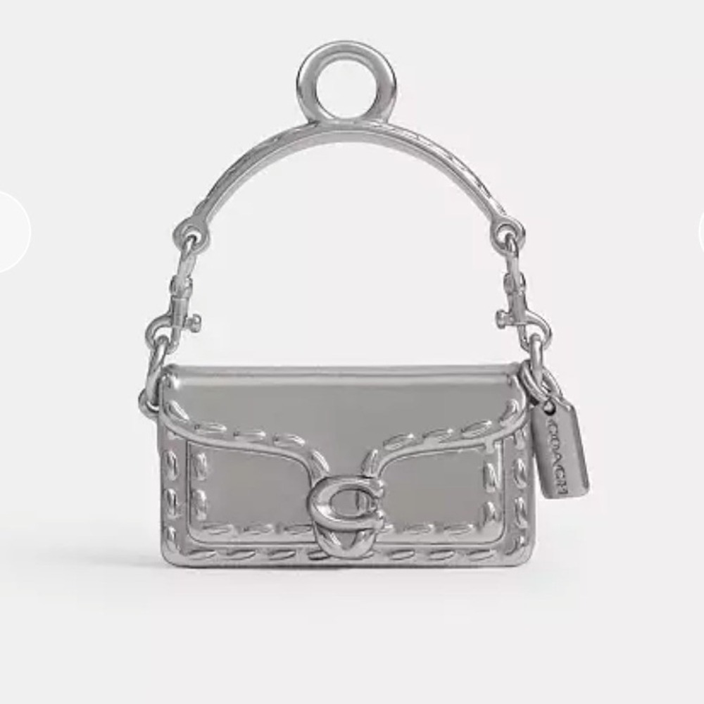 Coach Tabby Shoe Charm OS Silver New Metal Miniature Bag CCQ39